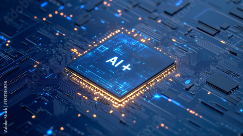 AI Chip: A detailed image s...