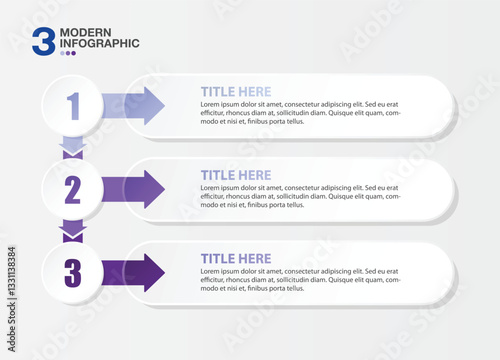 Infographic 3 step, Blue tone.