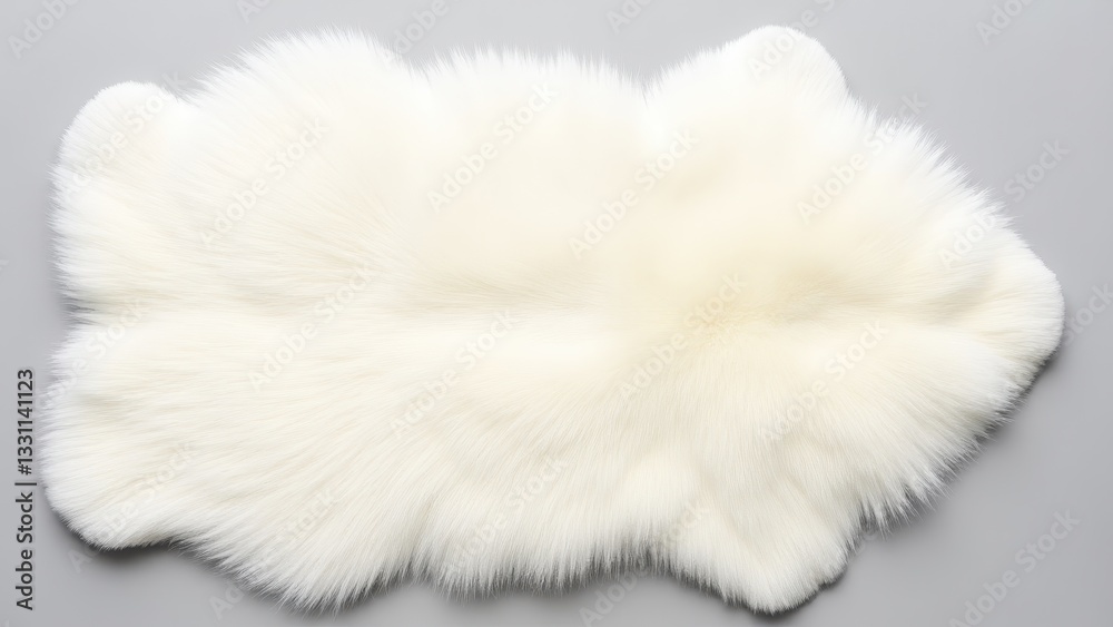A soft, fluffy white pelt rug with a luxurious texture, perfect for adding warmth and comfort to any space. A soft, fluffy white pelt rug with a luxurious texture, perfect for adding warmth and comfort to any space.