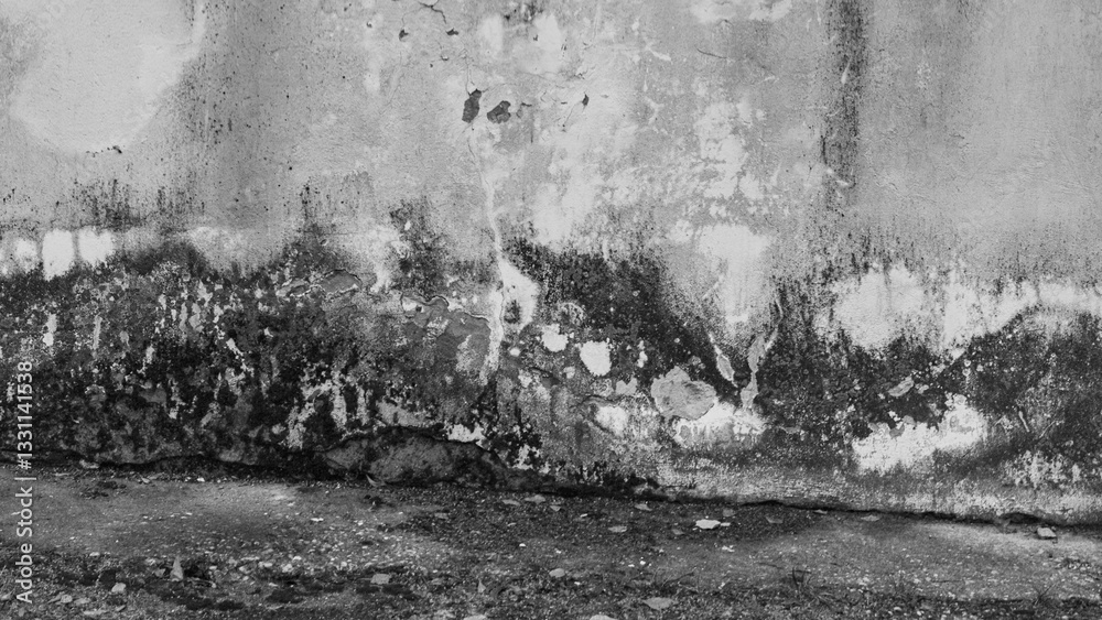 Fototapeta premium Damaged concrete wall with mold pattern.
