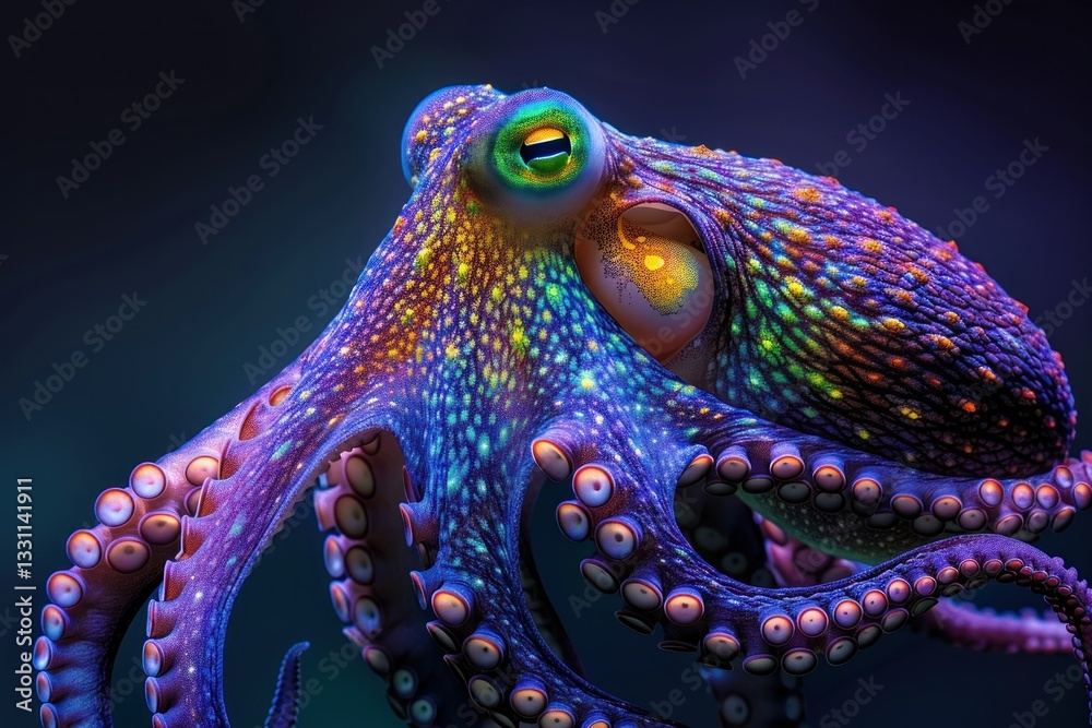 Obraz premium Vibrant Octopus with Iridescent Skin
