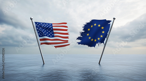 Flags of Division: Two torn...