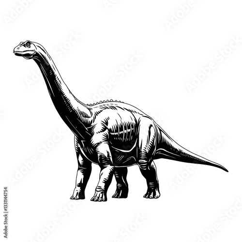 brachiosaurus black color vector