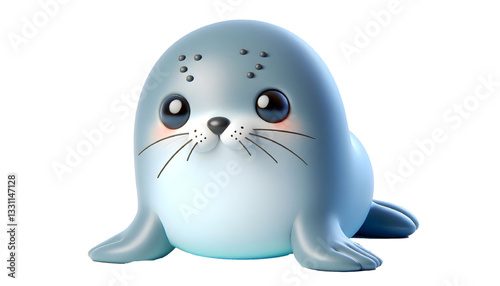 Cute 3d seal isolated on white background