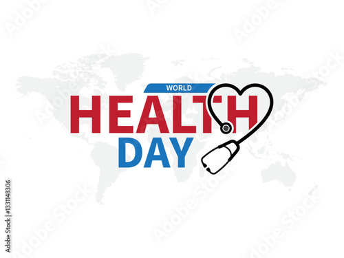 World Health Day creative logo design thematic Banner poster backdrop flyer template illustration, Stay Healthy, My health my right, World Health Day, Global health care concept
