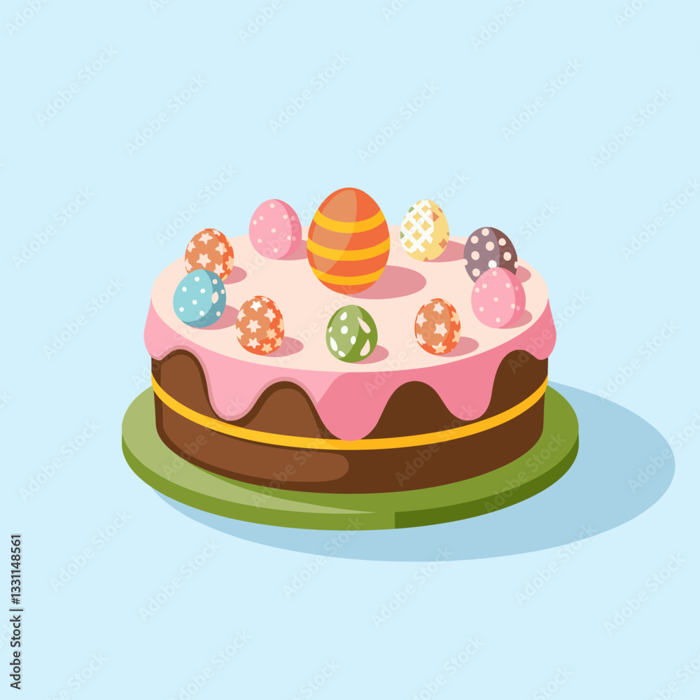 Springtime Easter Cake with Pastel Frosting Springtime Easter Cake with Pastel Frosting