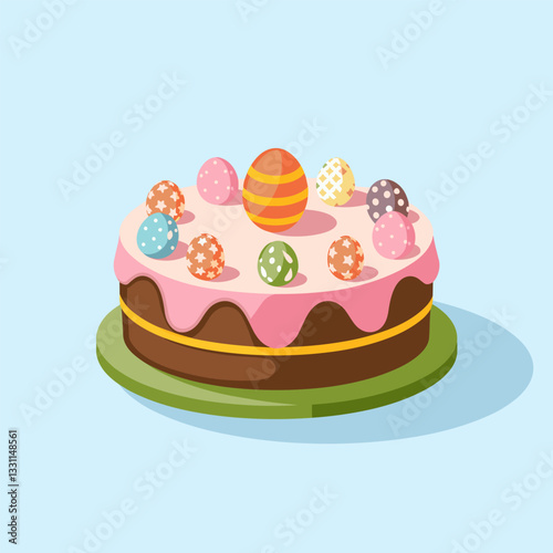 Springtime Easter Cake with Pastel Frosting