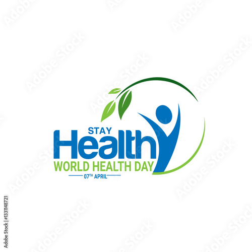 World Health Day creative logo design thematic Banner poster backdrop flyer template illustration, Stay Healthy, My health my right, World Health Day, Global health care concept