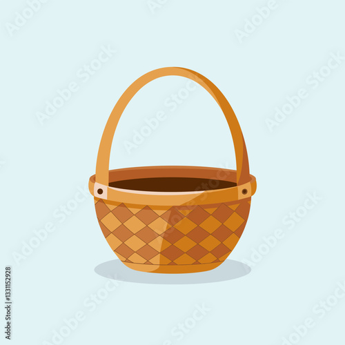 Traditional Easter Basket with Festive Holiday Eggs