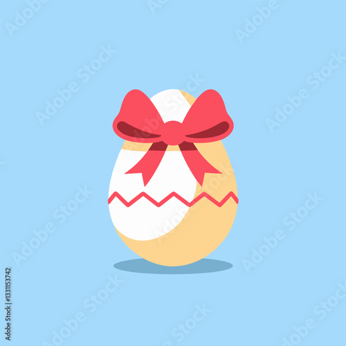 Colorful Easter Egg Tied with a Festive Bow