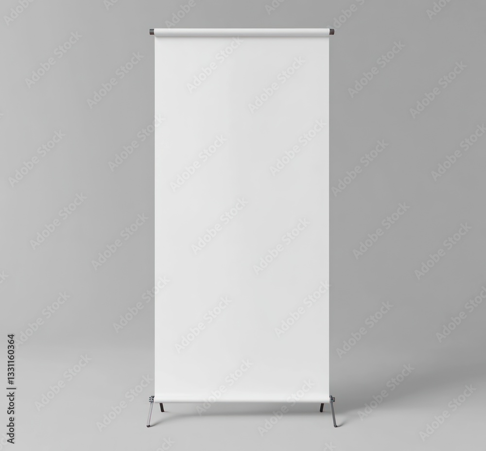 Blank Roll-up Banner Stand Mockup Template for Advertisement Display Blank Roll-up Banner Stand Mockup Template for Advertisement Display