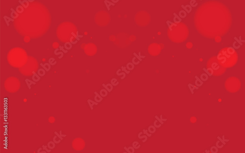 Red background vector with scattered, blurred red circles.  Bokeh effect, soft focus.  Monochrome with varying opacity for depth.
