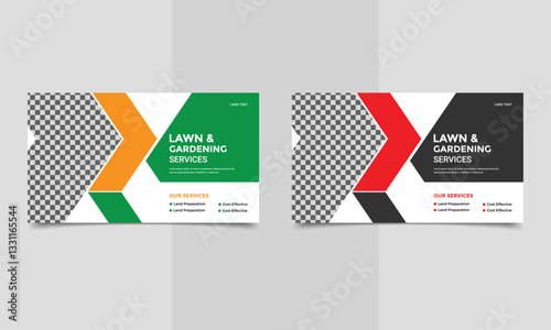 Lawn and garden service web banner post design.