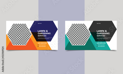 Lawn and garden service web banner post design.