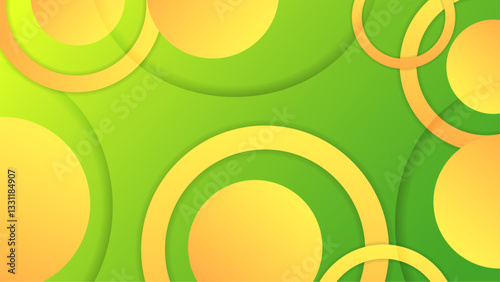 classy circle shape with yellow and green gradient color abstract geometric background vector illustration