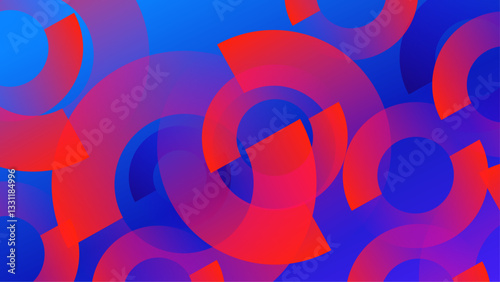 gradient circle shapes with red and blue abstract geometric background vector illustration