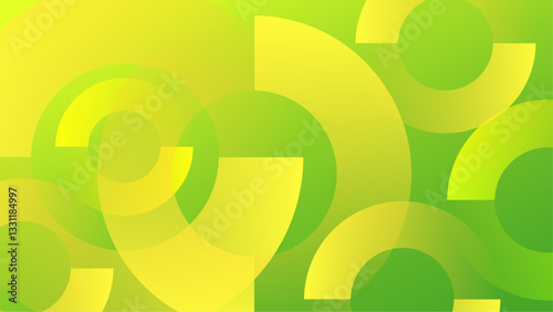 dynamic bright green and yellow geometric shapes abstract background vector illustration