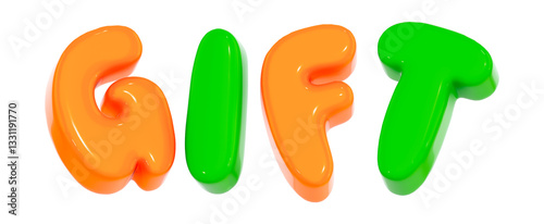 gift, baloon, text, 3d, object
