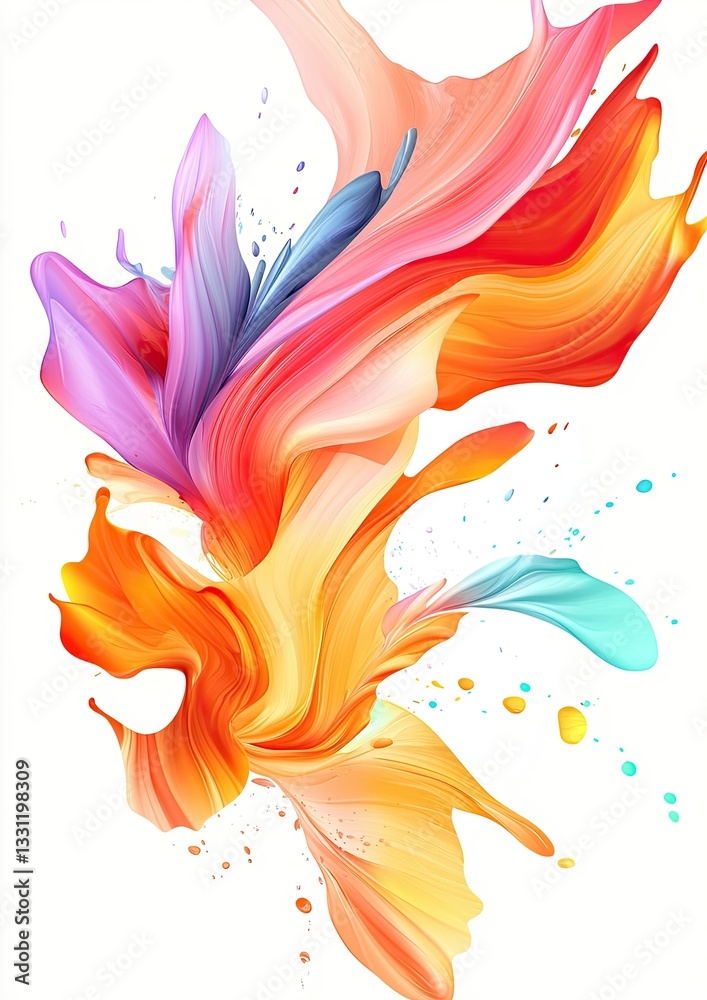 Obraz premium Colorful vector splash of paint on a white background