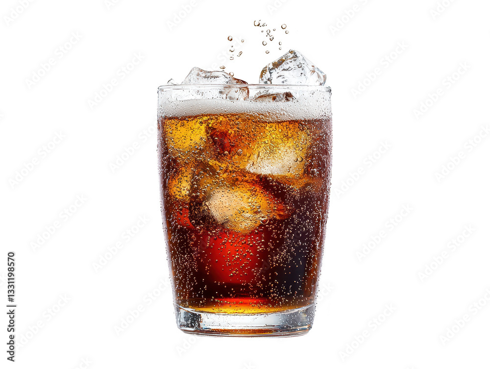 Icecold cola in a glass with refreshing citrus slice, perfect summer drink refreshing Icecold cola in a glass with refreshing citrus slice, perfect summer drink refreshing