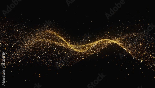 Wallpaper Mural Abstract golden particles flowing Torontodigital.ca