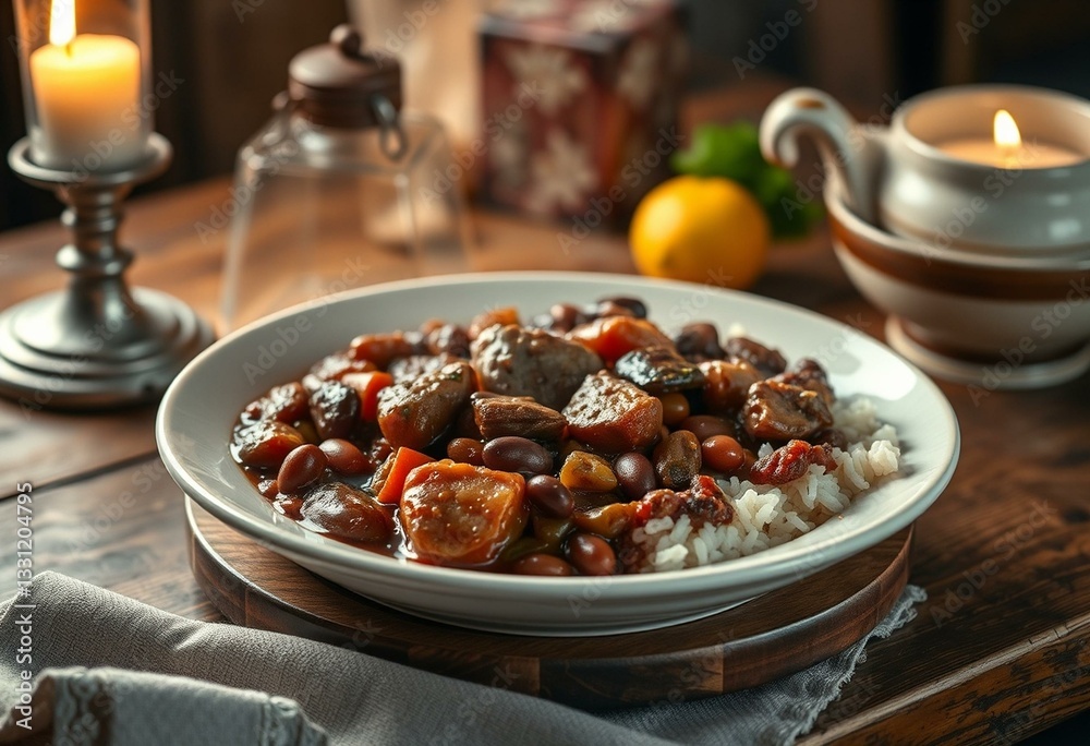 A warm and inviting scene of a traditional Brazilian dish A warm and inviting scene of a traditional Brazilian dish