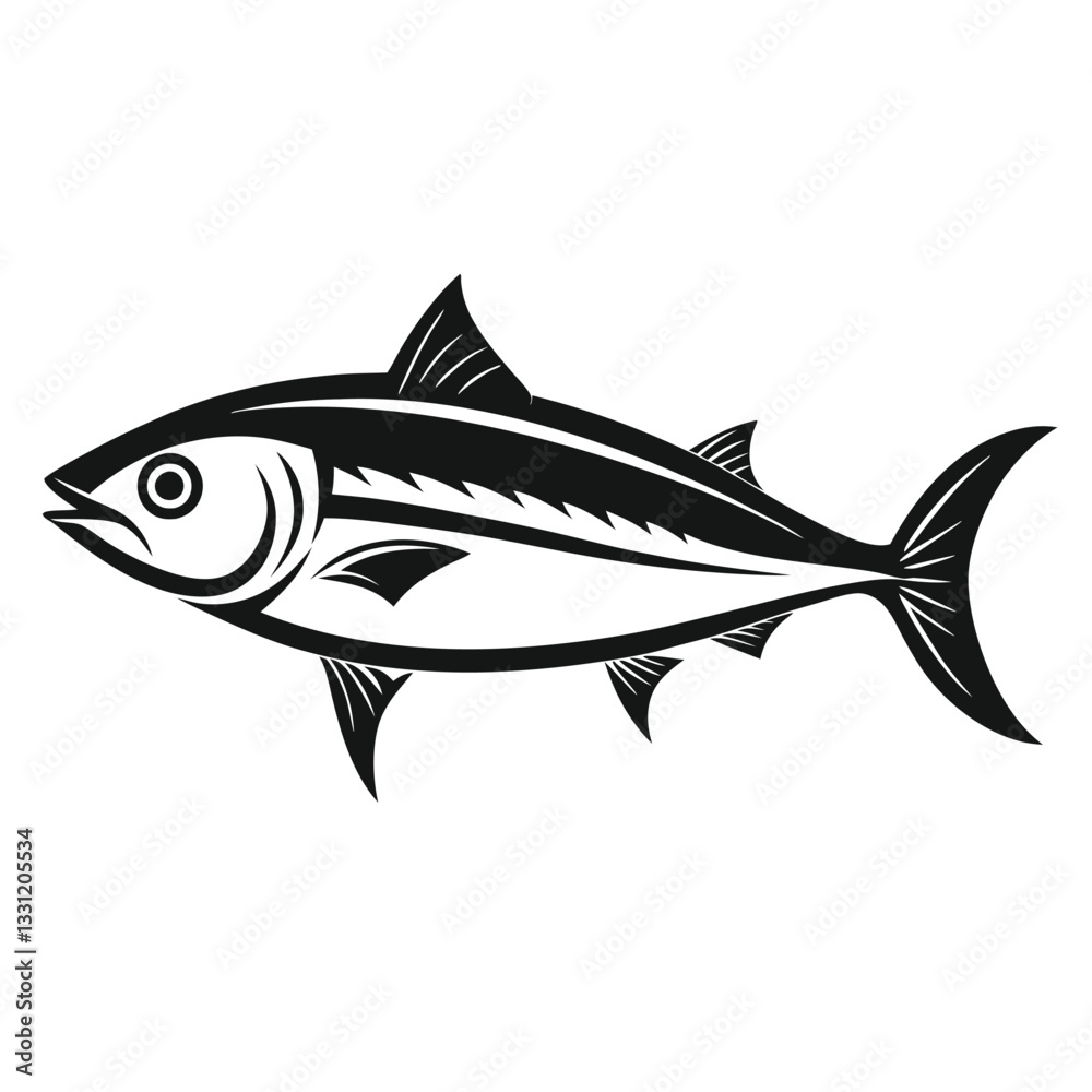 Fototapeta premium Fish vector on white background