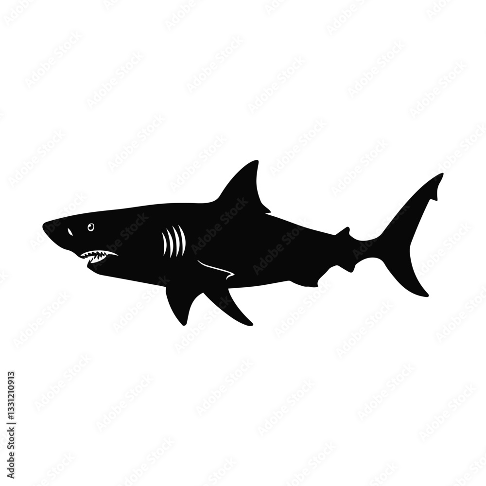 shark silhouette icon vector illustration shark silhouette icon vector illustration