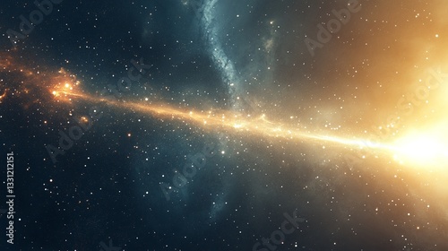 Cosmic beam of light in deep space