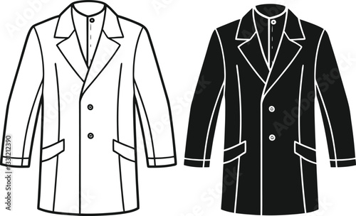 Man overcoat Art technical fashion illustration Design.