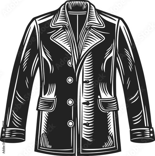 Man overcoat back white color style technical template Design.