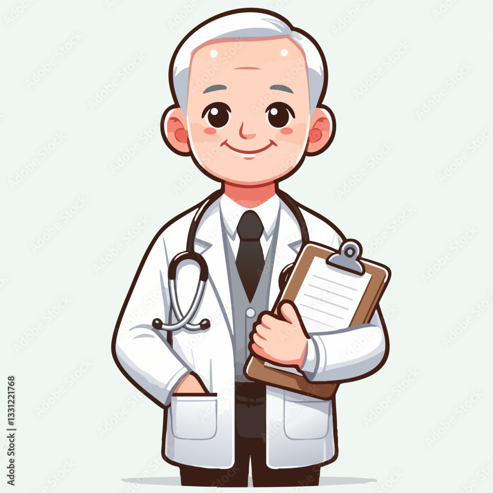 Vector illustration of a friendly cartoon doctor. EPS 10 version. Vector illustration of a friendly cartoon doctor. EPS 10 version.