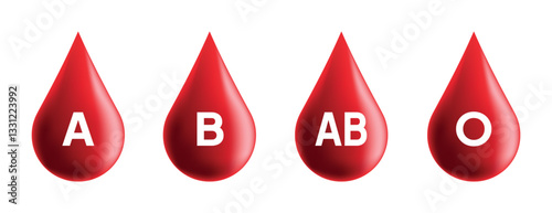 Blood type icons. Blood type A, B, AB, and O. Vector illustration
