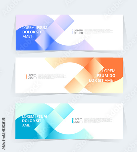Geometric banner design with Vector presentation template.