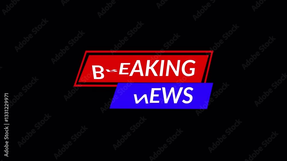 Breaking News intro template animation on black background,  breaking news background for tv channel.