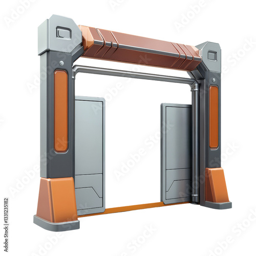 Futuristic portal design sci-fi theme 3d model digital environment close-up view virtual concept photo