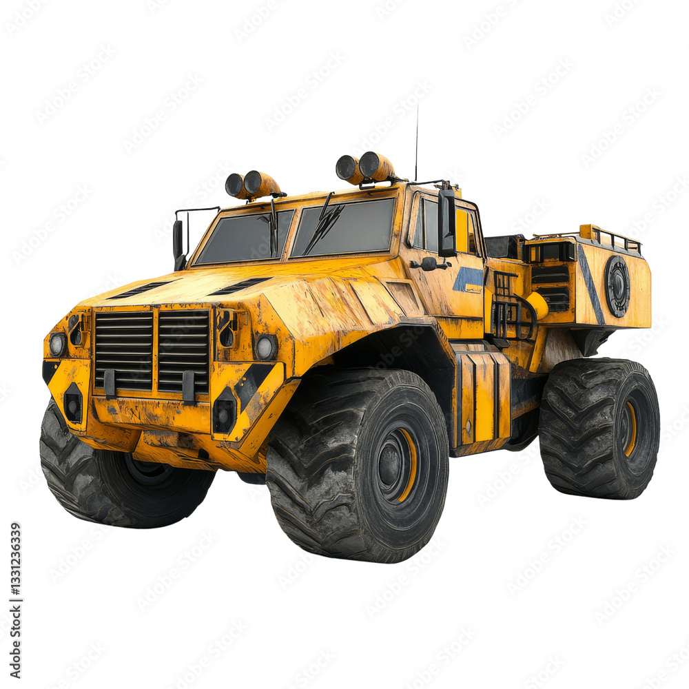 Side view of heavy duty machinery in urban construction 3d render Side view of heavy duty machinery in urban construction 3d render