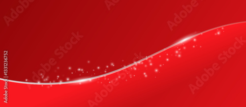 Canvas Print Abstract design with flowing golden lines on a vibrant red background, backdrop