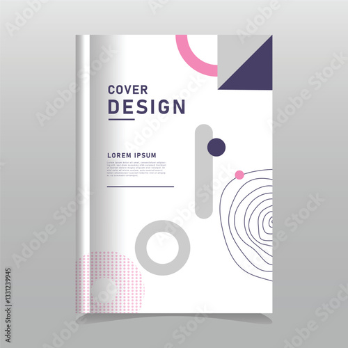 Creative book cover with minimal geometric and dots template background
