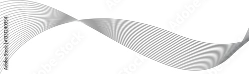  Gray wave curve lines abstract background with flowing, backdrop design for business, presentation, banner - vector
