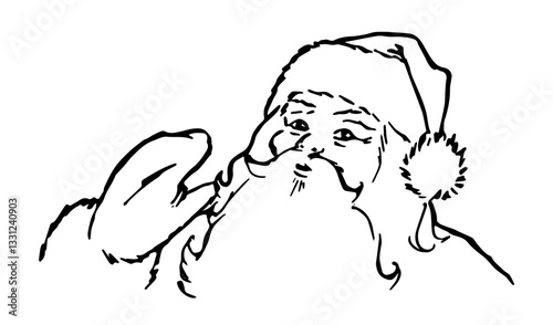 Santa Claus Waving or making a Speech, Retro Vector Illustration, Scalable