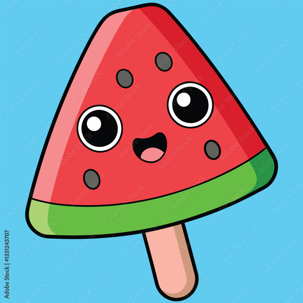 Watermelon ice cream on a stick digital artwork Watermelon ice cream on a stick digital artwork