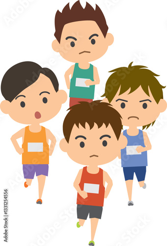 男子マラソン選手のイメージイラスト