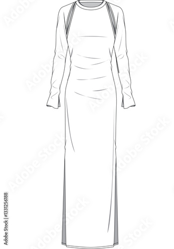 illustrasyon , vector , dress tecnicals drawings ,dress drawings, dress tecicals , rees drawings, trenchcoat drawings, women dress drawings