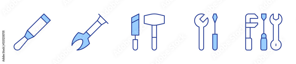 spatula, tool, tools, construction tools. Tools Icon vector illustration. Line Duotone style. Editable stroke