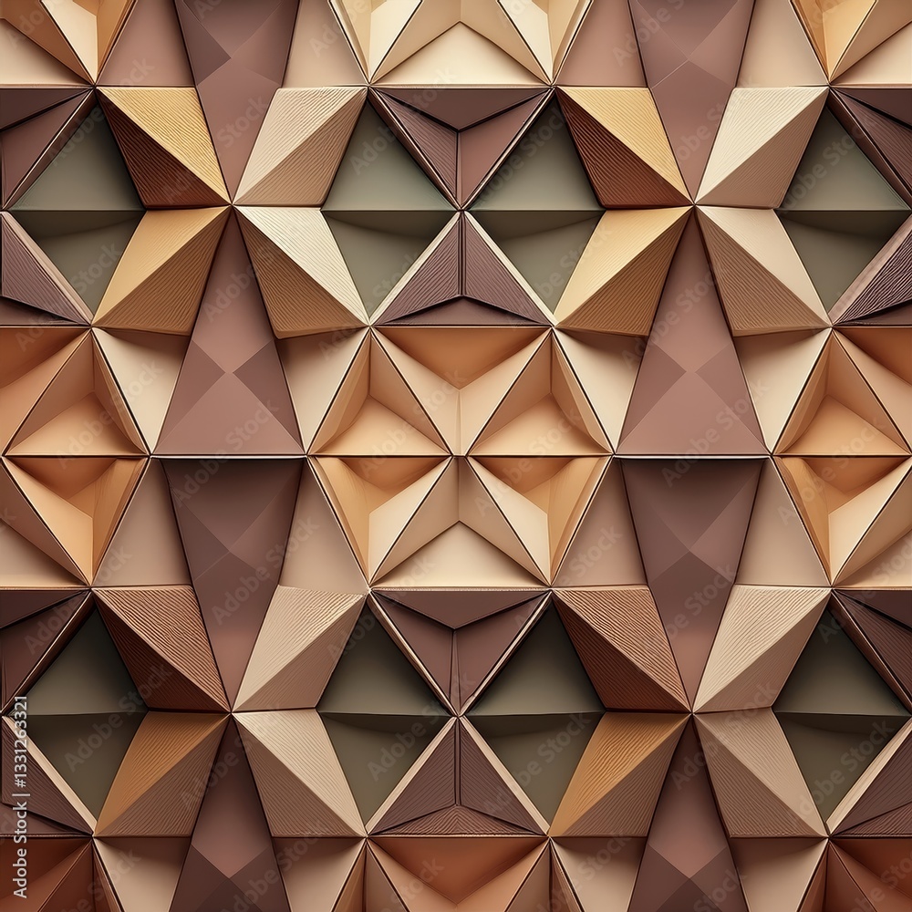 Geometric pattern with triangles and hexagons, muted tones