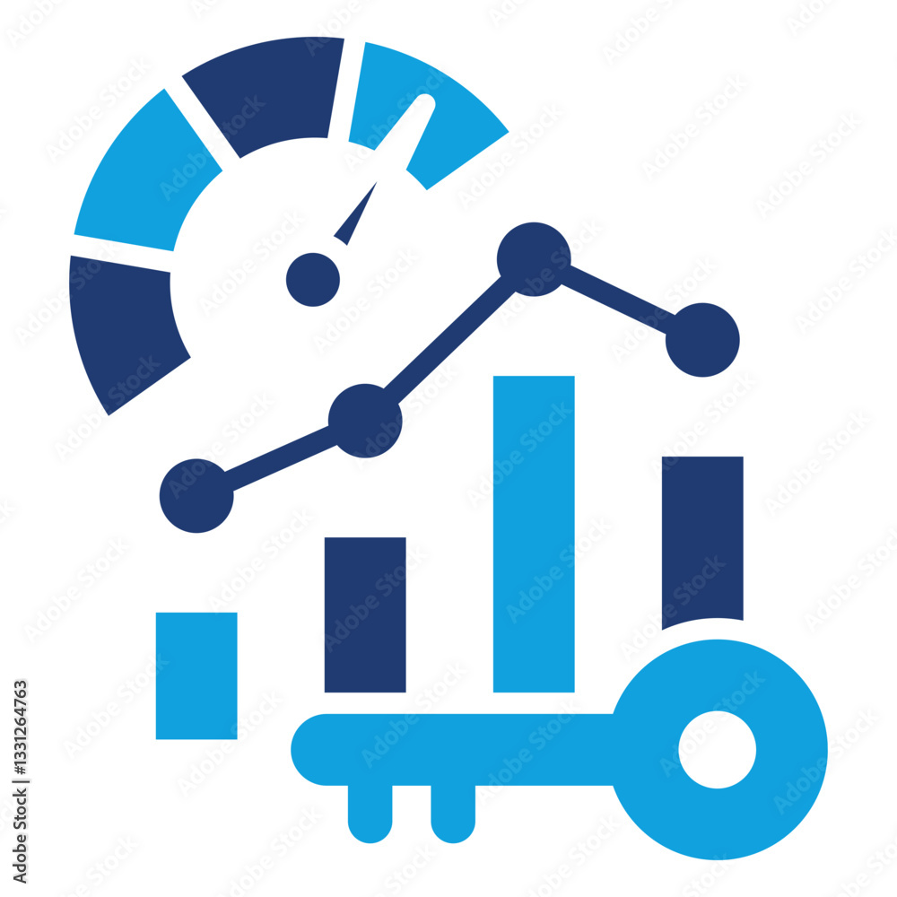 Key Performance Indicator Flat Blue Icon Key Performance Indicator Flat Blue Icon