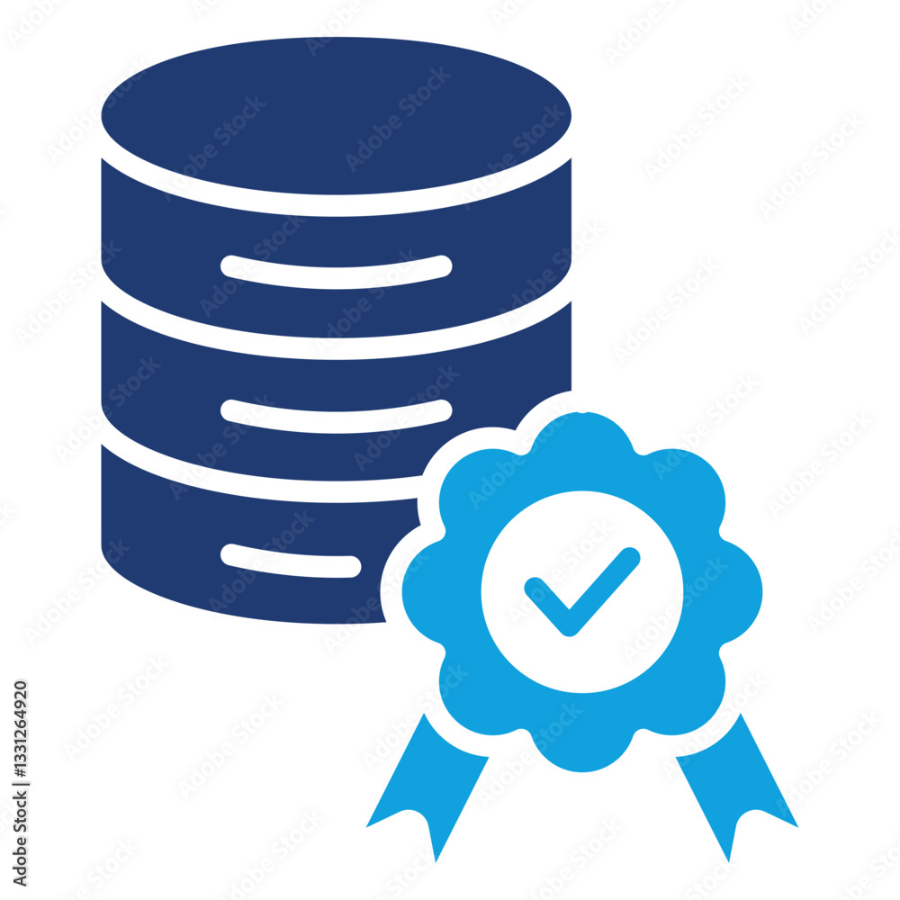 Data Quality Flat Blue Icon Data Quality Flat Blue Icon
