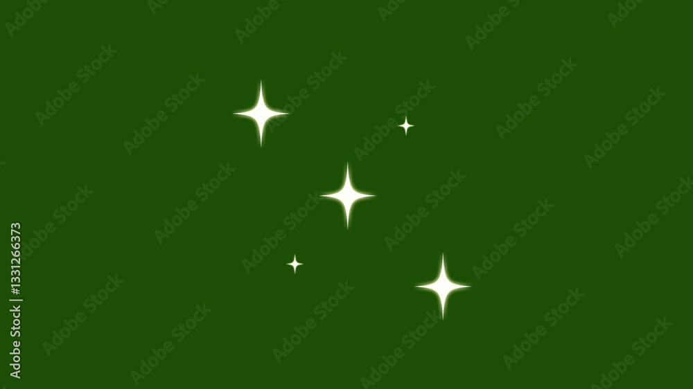 Fairy shining flashing magic twinkle stars starlight on chroma key green screen. Set of animated cartoon white sparkles in doodle style. 4k animation Fairy shining flashing magic twinkle stars starlight on chroma key green screen. Set of animated cartoon white sparkles in doodle style. 4k animation
