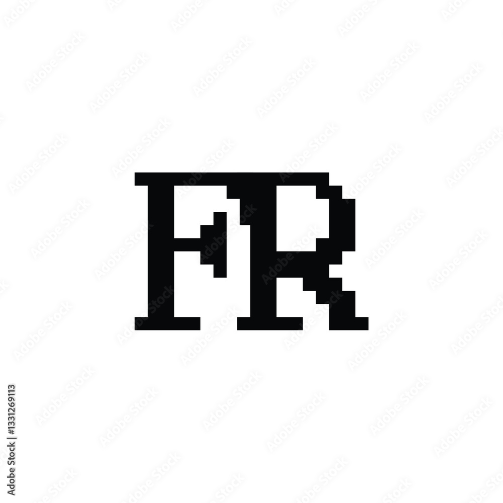 Obraz premium FR monogram logo design letter text name symbol monochrome logotype alphabet character simple logo